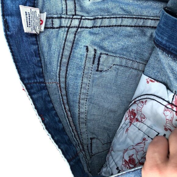 True Religion Jeans Size 34 RAINBOW JOEY Blue - Picture 7 of 11